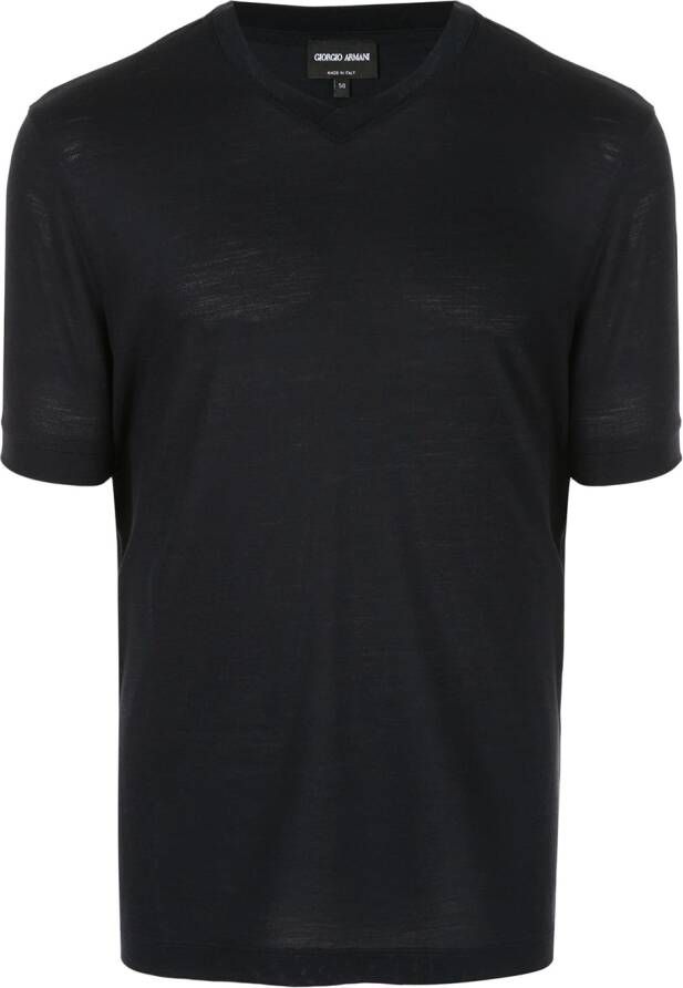 Giorgio Armani T-shirt met V-hals Zwart
