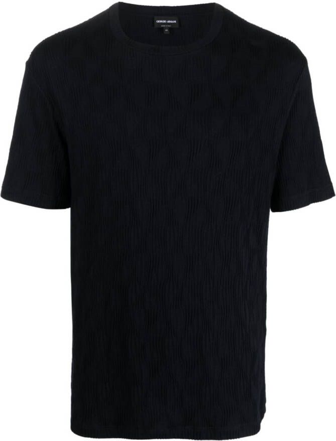 Giorgio Armani T-shirt met textuur Blauw
