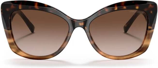 Giorgio Armani Zonnebril met cat-eye montuur Bruin