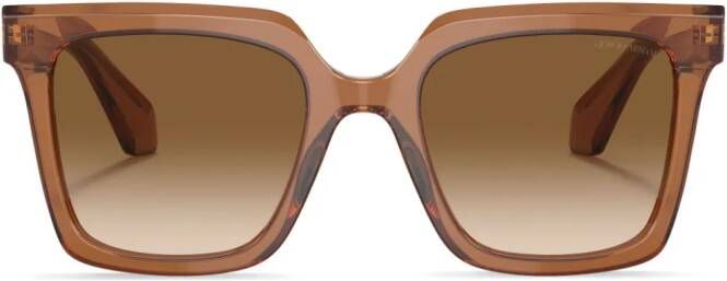 Giorgio Armani Zonnebril met vlinder montuur Bruin