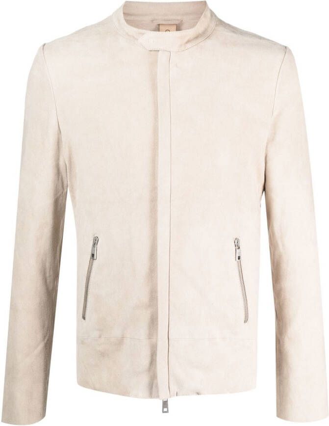 Giorgio Brato Leren jack Beige