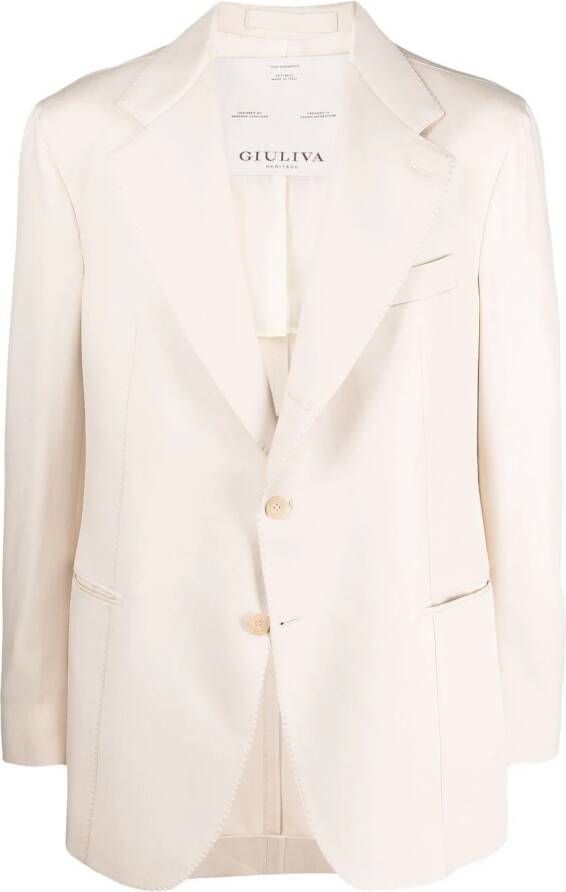 Giuliva Heritage Blazer met enkele rij knopen Beige