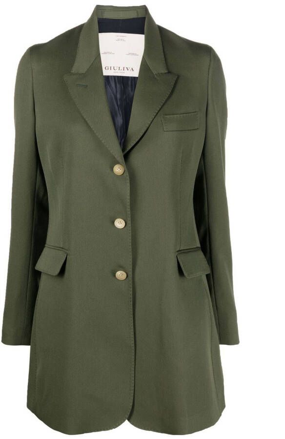 Giuliva Heritage Blazer met enkele rij knopen Groen