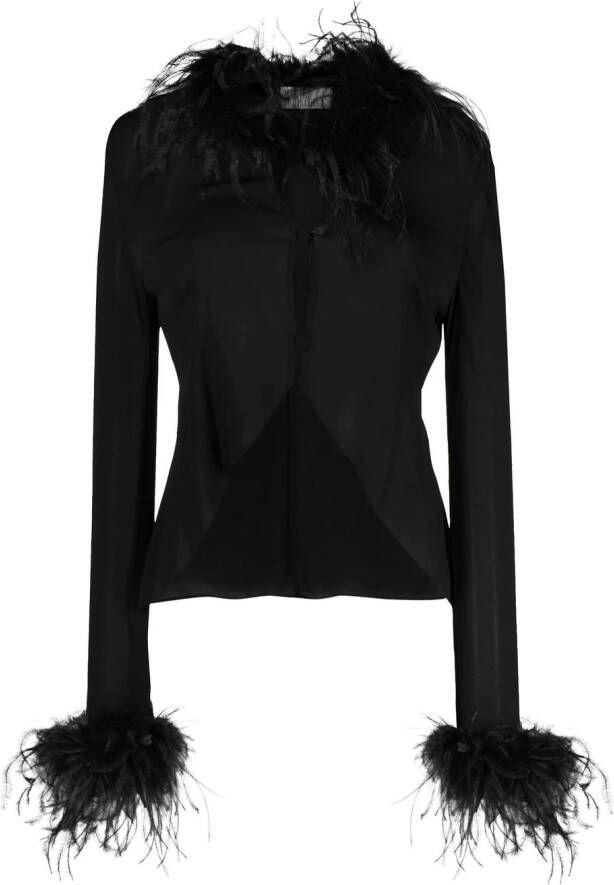 Giuseppe Di Morabito Blouse met veren afwerking Zwart