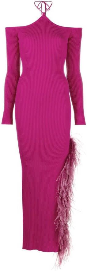 Giuseppe Di Morabito Midi-jurk met gestrikte hals Roze