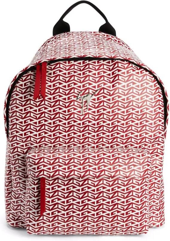 Giuseppe Zanotti Bud rugzak met monogram Rood