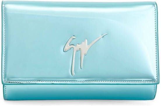 Giuseppe Zanotti Cleopatra clutch met logo Blauw