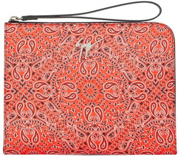 Giuseppe Zanotti Fabian clutch met paisley-print Rood
