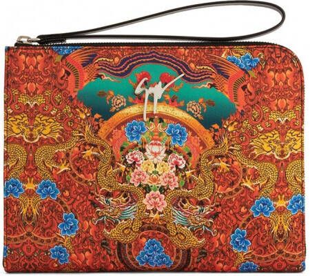 Giuseppe Zanotti Fabian clutch met print Rood
