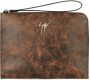 Giuseppe Zanotti Fabian leren clutch Bruin - Thumbnail 1