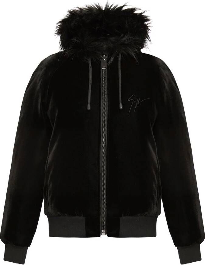 Giuseppe Zanotti Fluwelen jack Zwart