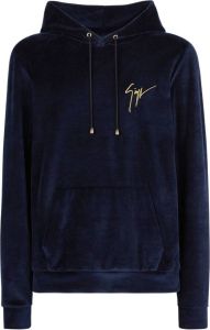 Giuseppe Zanotti Hoodie met geborduurd logo Blauw