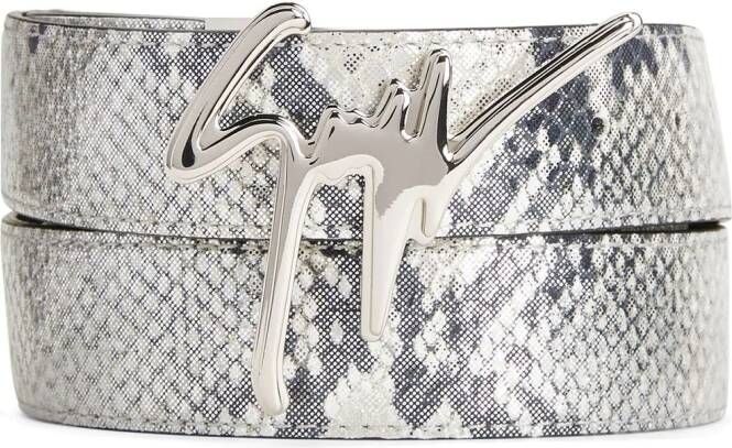 Giuseppe Zanotti Riem met slangenhuid-effect Grijs