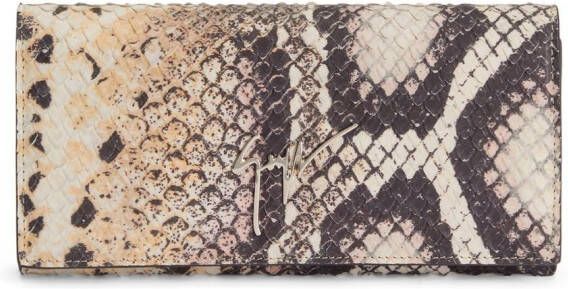 Giuseppe Zanotti Selene portemonnee van slangen-effect Roze