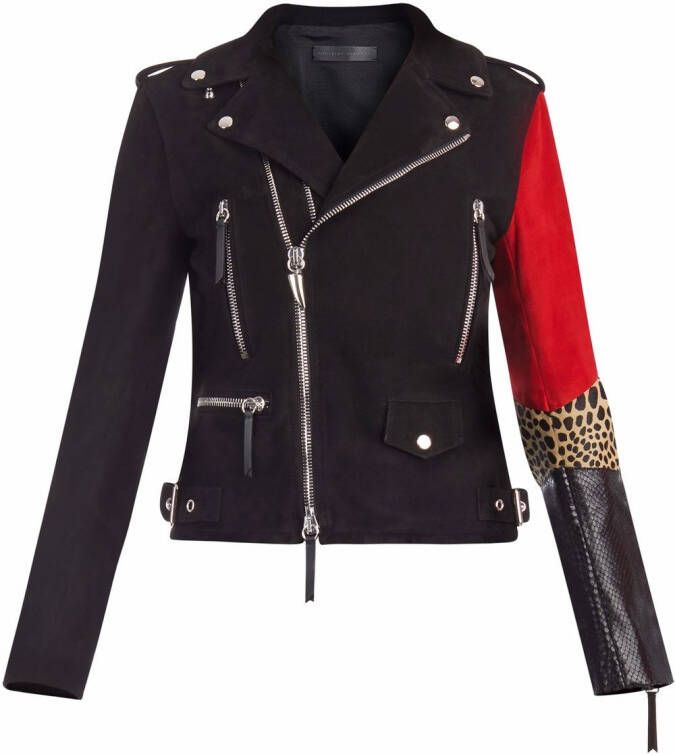 Giuseppe Zanotti Suède bikerjack Zwart