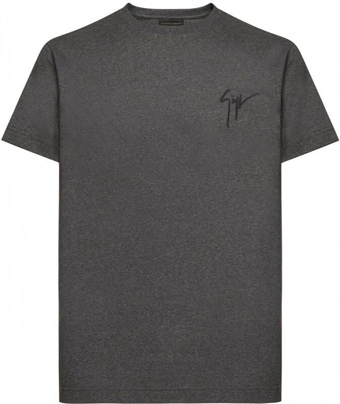 Giuseppe Zanotti T-shirt met geborduurd logo Grijs