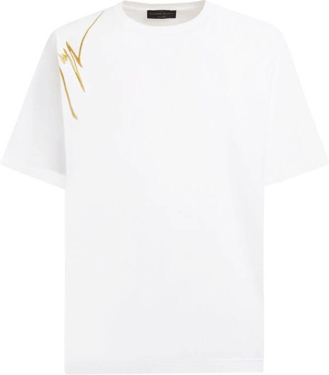 Giuseppe Zanotti T-shirt met geborduurd logo Wit