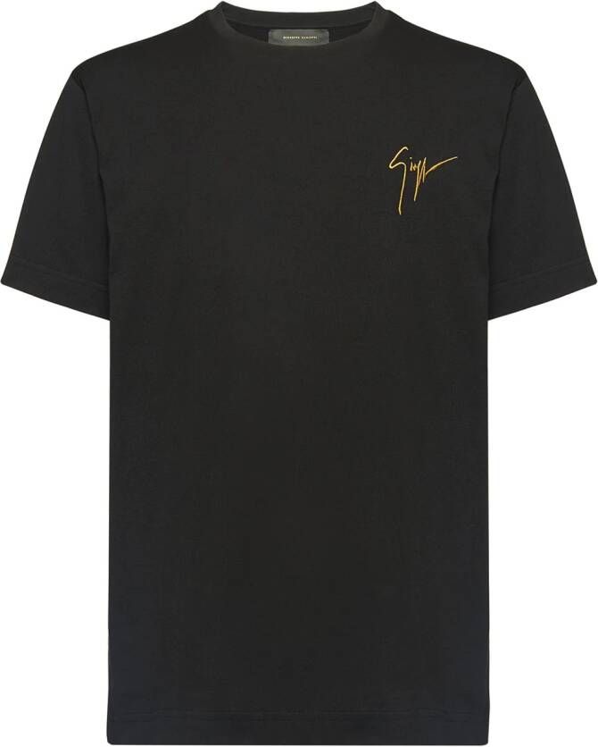Giuseppe Zanotti T-shirt met geborduurd logo Zwart