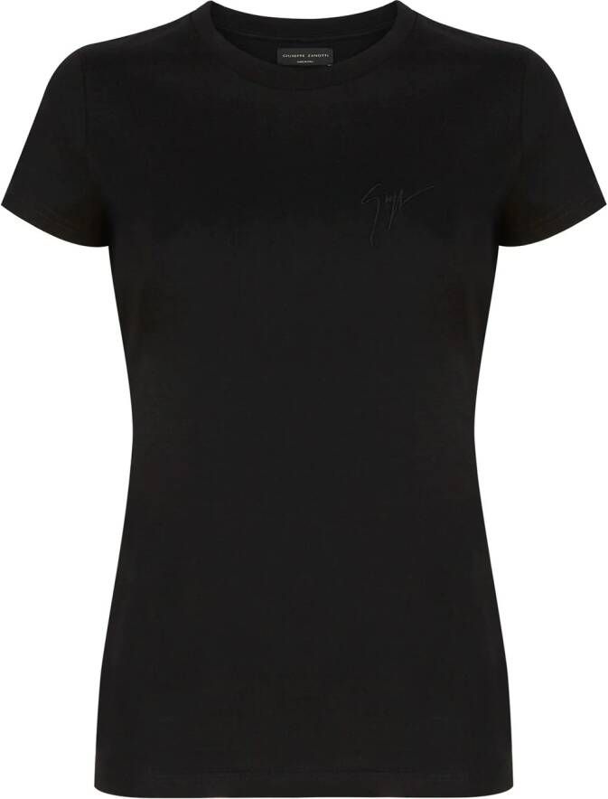 Giuseppe Zanotti T-shirt met geborduurd logo Zwart