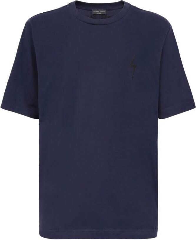 Giuseppe Zanotti T-shirt met logopatch Blauw