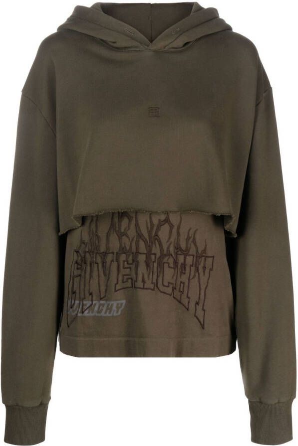 Givenchy Gelaagde hoodie Groen