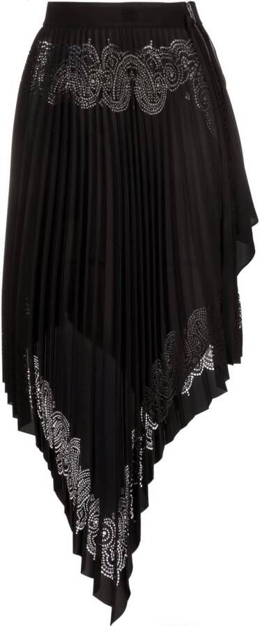 Givenchy Asymmetrische plooirok Zwart