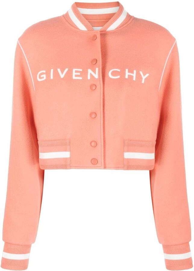 Givenchy Bomberjack met geborduurd logo Roze