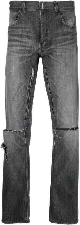 Givenchy distressed straight-leg denim jeans Zwart