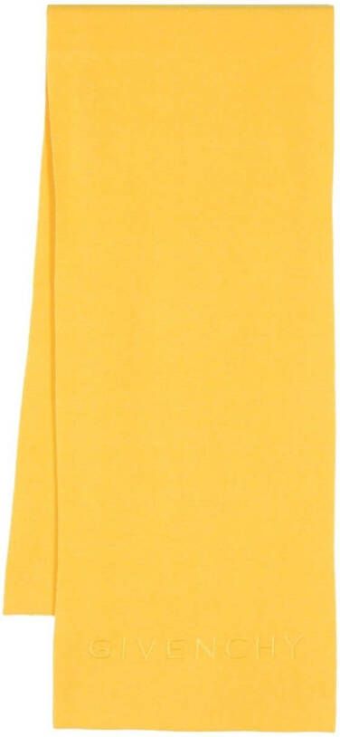 Givenchy Sjaal met geborduurd logo Geel