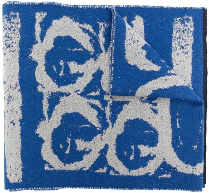 Givenchy Gebreide sjaal met borduursel Blauw