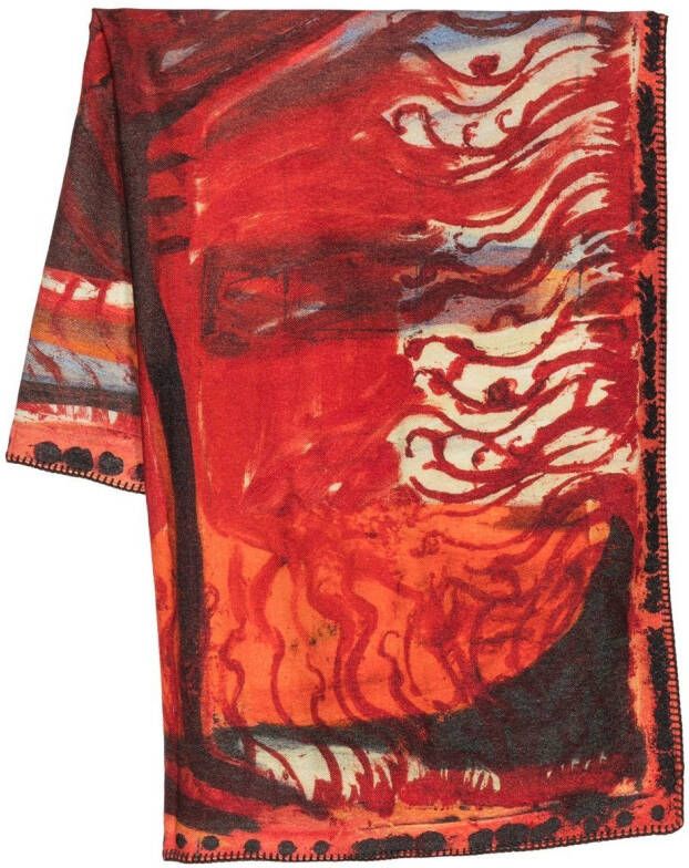 Givenchy Sjaal met grafische print Rood