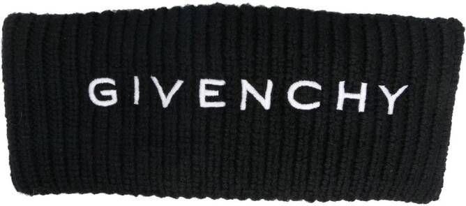 Givenchy Hoofdband met geborduurd logo Zwart