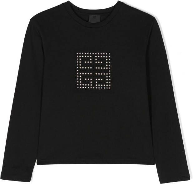 Givenchy Kids T-shirt verfraaid met kristallen Zwart