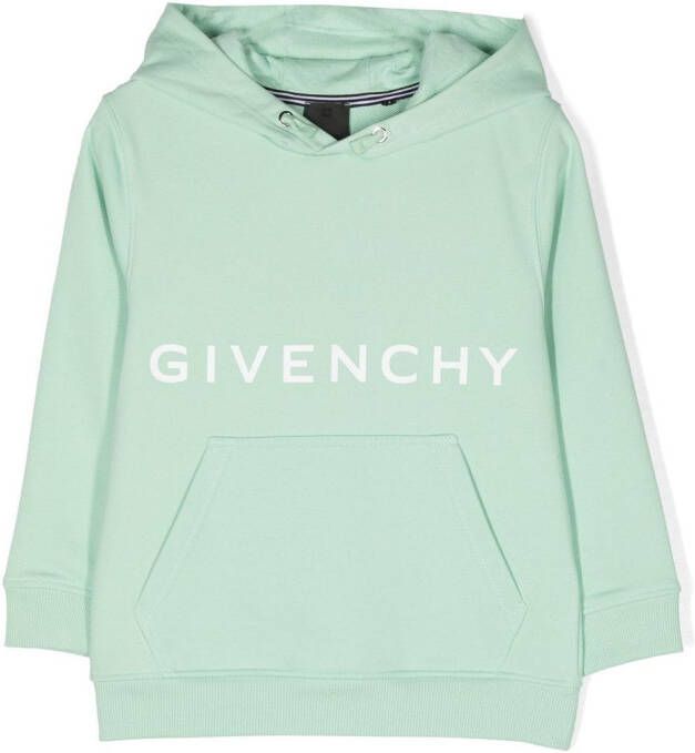 Givenchy Kids Hoodie met logoprint Groen