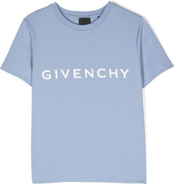 Givenchy Kids T-shirt met logoprint Blauw