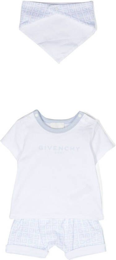 Givenchy Kids "T-shirt shorts en slabbetje " Wit