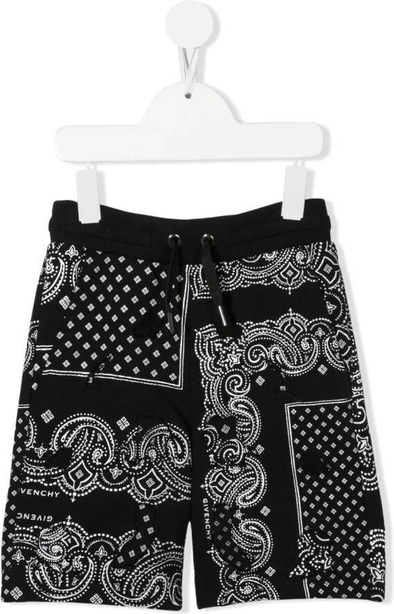 Givenchy Kids Bermuda shorts met bandanaprint Zwart