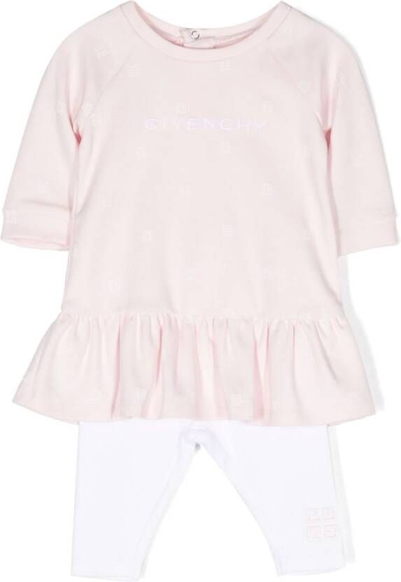 Givenchy Kids Broeken set met geborduurd logo Roze