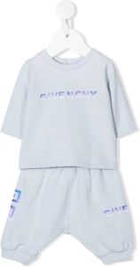 Givenchy Kids Broekset met geborduurd logo Blauw
