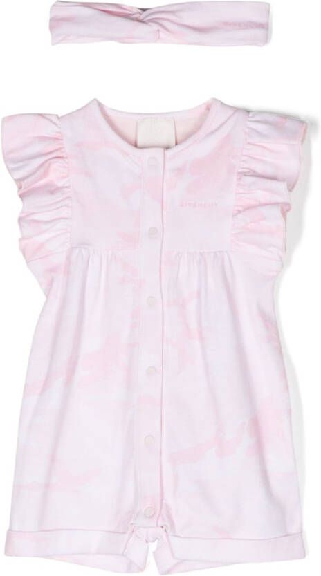 Givenchy Kids Romper met camouflageprint Roze