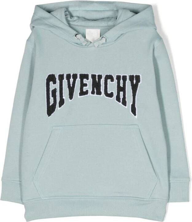 Givenchy Kids Hoodie met logopatch Blauw