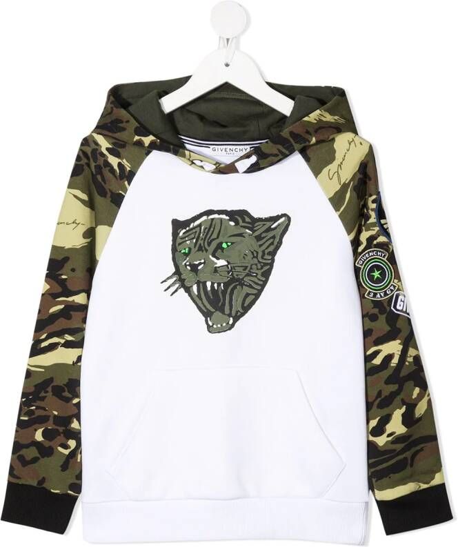 Givenchy Kids Hoodie met camouflageprint Wit