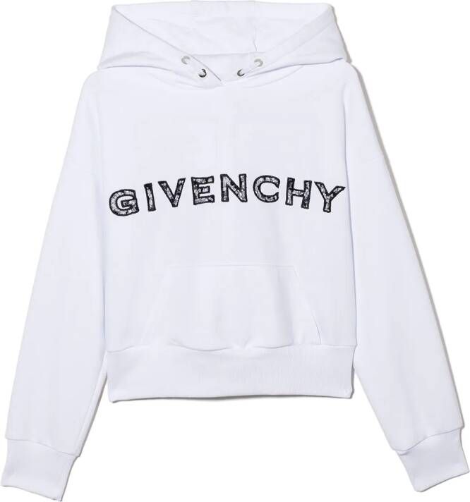 Givenchy Kids Hoodie met geborduurd logo Wit