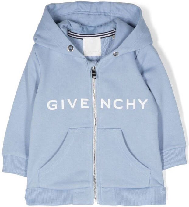 Givenchy Kids Hoodie met logoprint Blauw