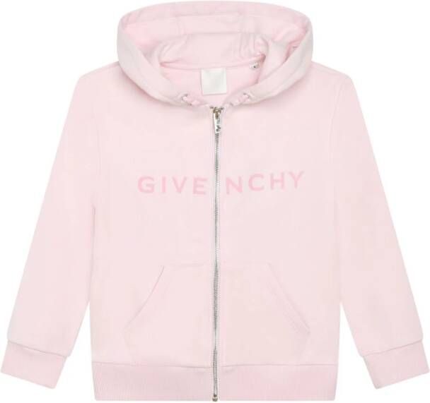 Givenchy Kids Hoodie met logoprint en rits Roze