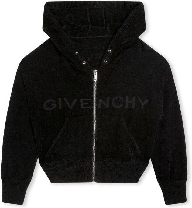 Givenchy Kids Intarsia hoodie Zwart