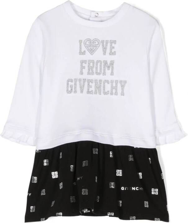Givenchy Kids Jurk met geborduurd logo Wit