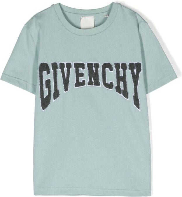 Givenchy Kids T-shirt met logo-applicatie Blauw