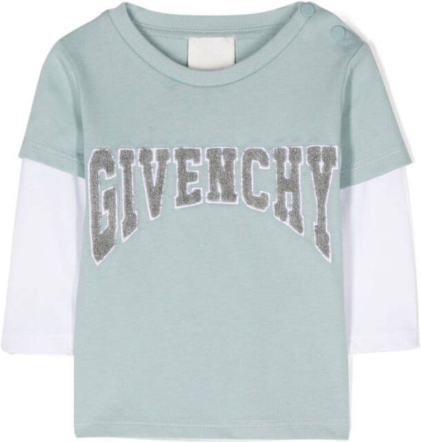 Givenchy Kids T-shirt met logopatch Blauw