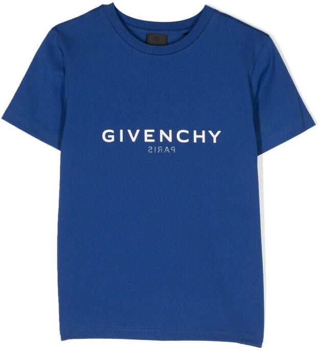 Givenchy Kids T-shirt met logoprint Blauw